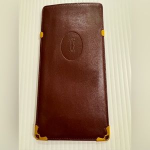Authentic Vintage Cartier Soft Glasses Case, Bordeaux Leather
